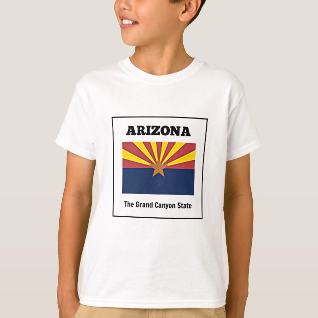 Arizona, flagga och motto t shirt (Framsida)