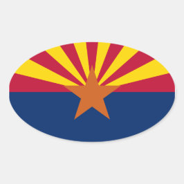 Arizona Flagga Ovalt Klistermärke