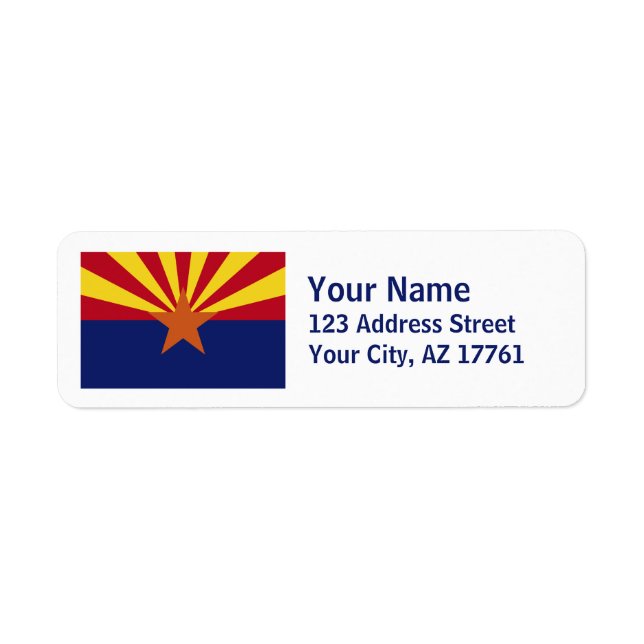 Arizona Flagga Returetiketter Returadress Etikett (Framsidan)