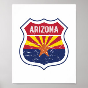Arizona Flagga Route 66 Poster