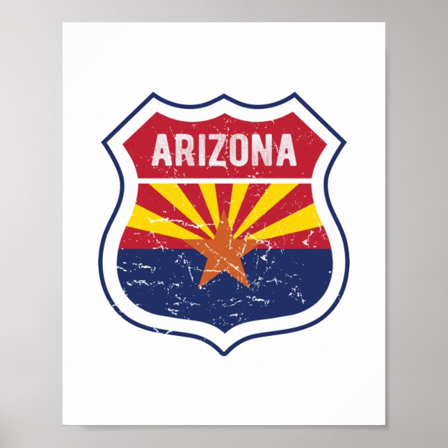 Arizona Flagga Route 66 Poster (Framsidan)