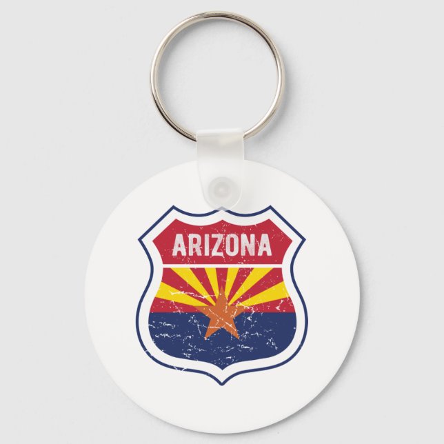 Arizona Flagga Route 66 Poster Akrylutskrift Tript Nyckelring (Framsida)