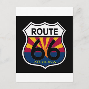 Arizona Flagga Route 66 Shield Vykort