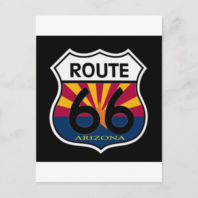 Arizona Flagga Route 66 Shield Vykort (Framsida)