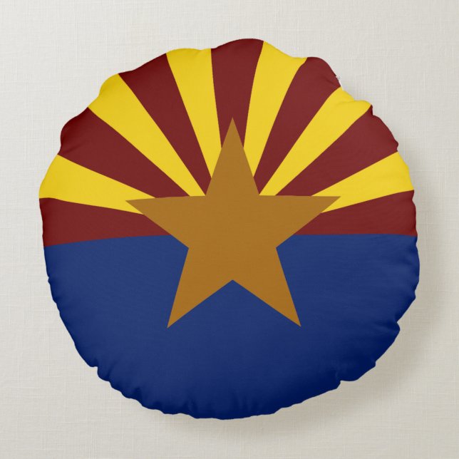 Arizona flagga rund kudde (Baksidan)