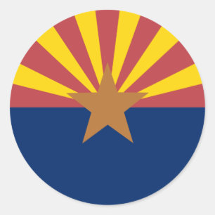 Arizona Flagga Runt Klistermärke