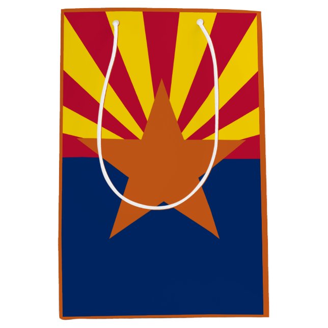 Arizona Flagga: Setting Star Sol, kopparstaten (Framsidan)