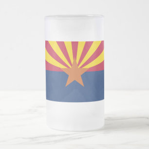 Arizona Flagga: Setting Star Sol, kopparstaten Frostat Ölglas