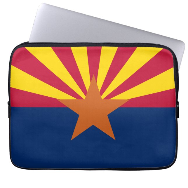 Arizona Flagga: Setting Star Sol, kopparstaten Laptop Fodral (Framsidan)