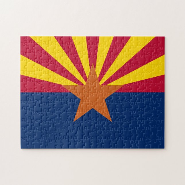 Arizona Flagga: Setting Star Sol, kopparstaten Pussel (Horisontell)