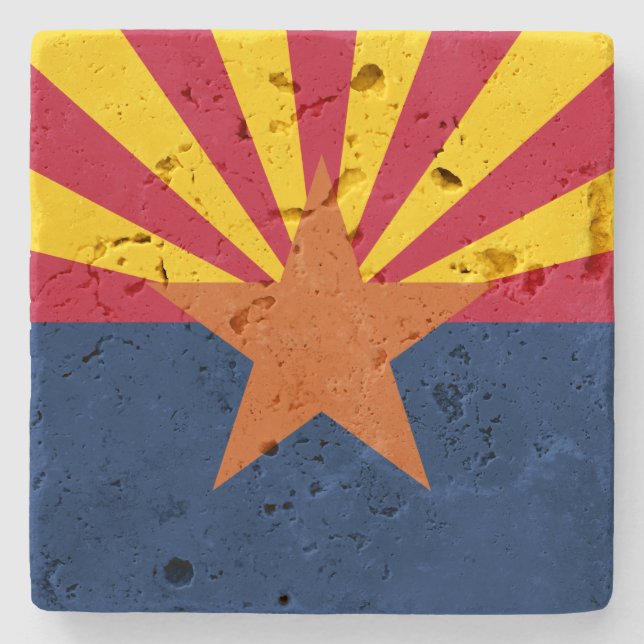Arizona Flagga: Setting Star Sol, kopparstaten Stenunderlägg (Framsidan)