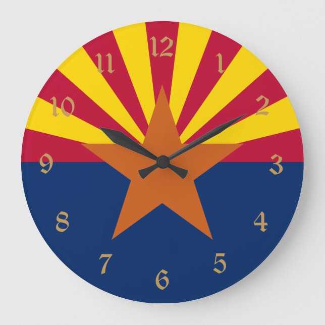 Arizona Flagga: Setting Star Sol, kopparstaten Stor Klocka (Framsida)