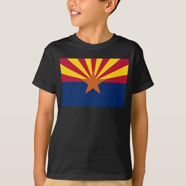 Arizona Flagga: Setting Star Sol, kopparstaten T Shirt (Framsida)