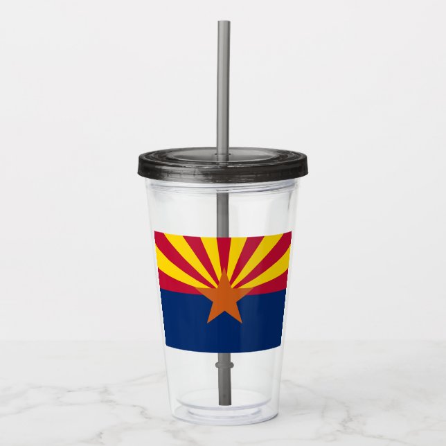 Arizona Flagga: Setting Star Sol, kopparstaten Take Away Mugg (Framsida)