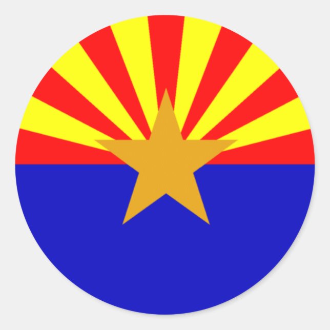 Arizona Flagga Sticker Runt Klistermärke (Framsida)