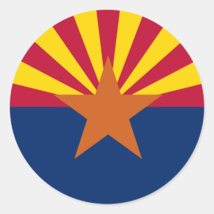 Arizona Flagga Tshirts, Mugg, Apparel Runt Klistermärke
