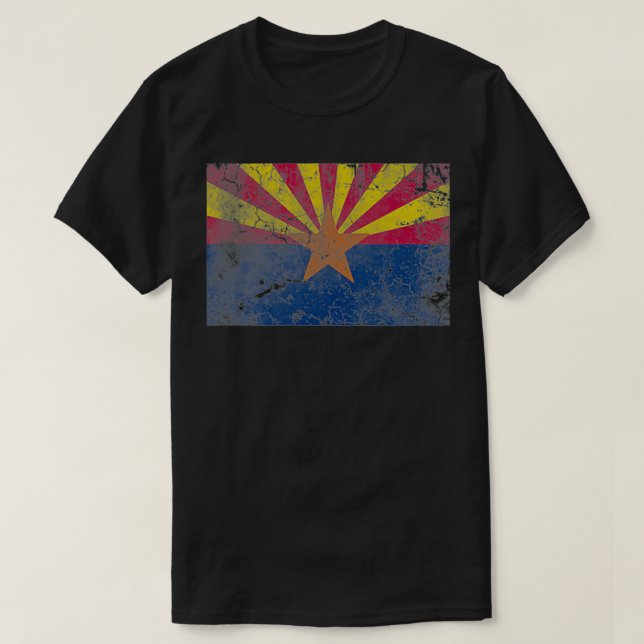 Arizona Flagga Vintage T Shirt (Design framsida)