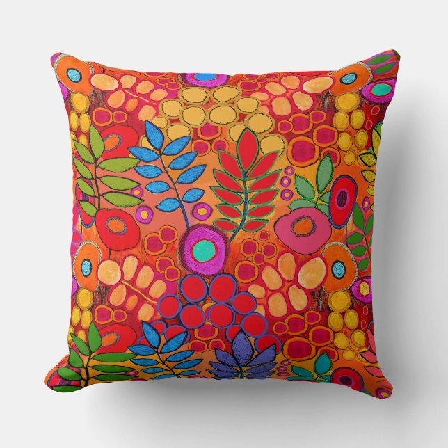 Arizona Flower Garden - Throw Pillow Kudde (Framsida)