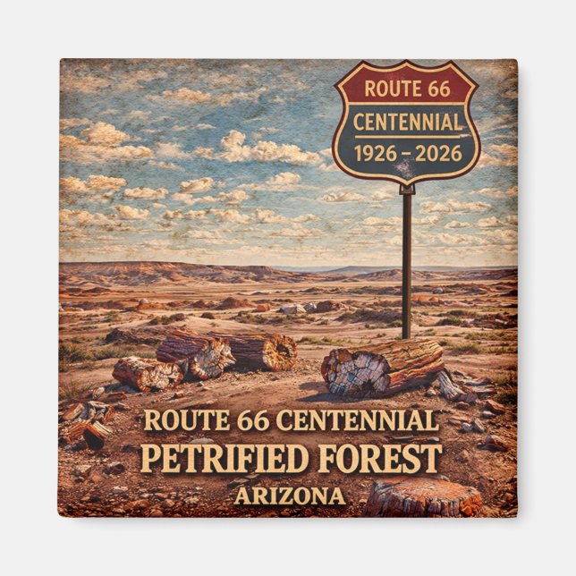 Arizona förstenade skog århundrade 1926-2026 magnet (Framsidan)