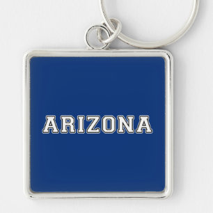 Arizona Fyrkantig Silverfärgad Nyckelring