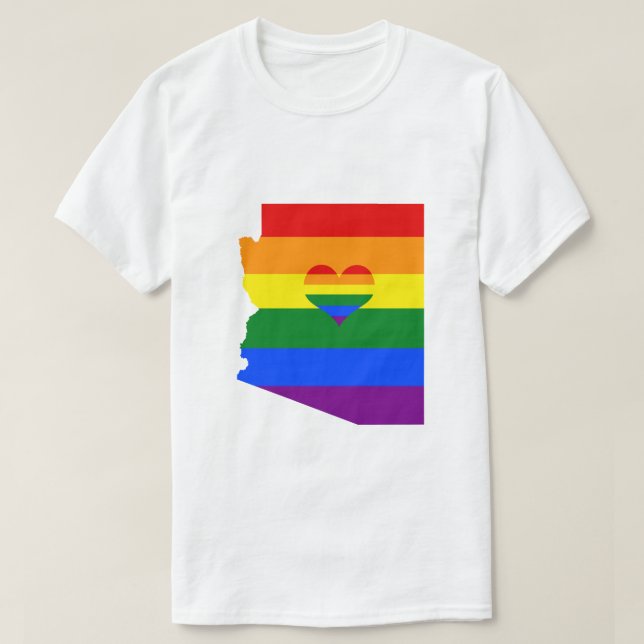 Arizona Gay pride Rainbow Flagga Heart GLBTQ Desig T Shirt (Design framsida)
