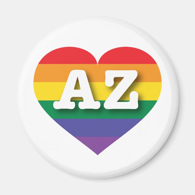 Arizona Gay pride Rainbow Heart Magnet (Framsidan)