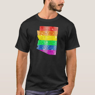 Arizona Gay State Pride Rainbow Flagga Karta Gay L T Shirt
