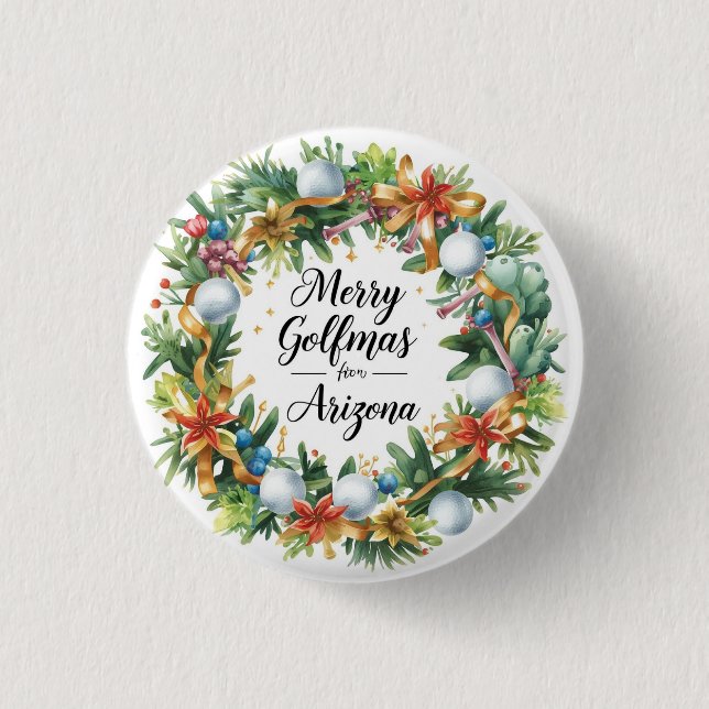 Arizona Golf Christmas Greeting with Golf Wreath  Knapp (Framsida)