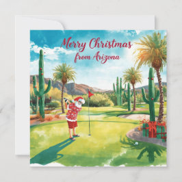Arizona Golf Christmas in Arizona Santa Claus Julkort
