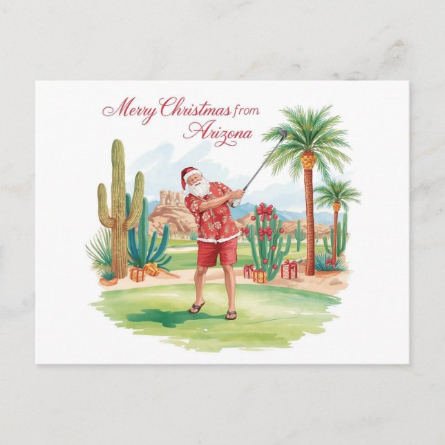 Arizona Golf Jul i Arizona   Tomte Helg Vykort (Framsida)