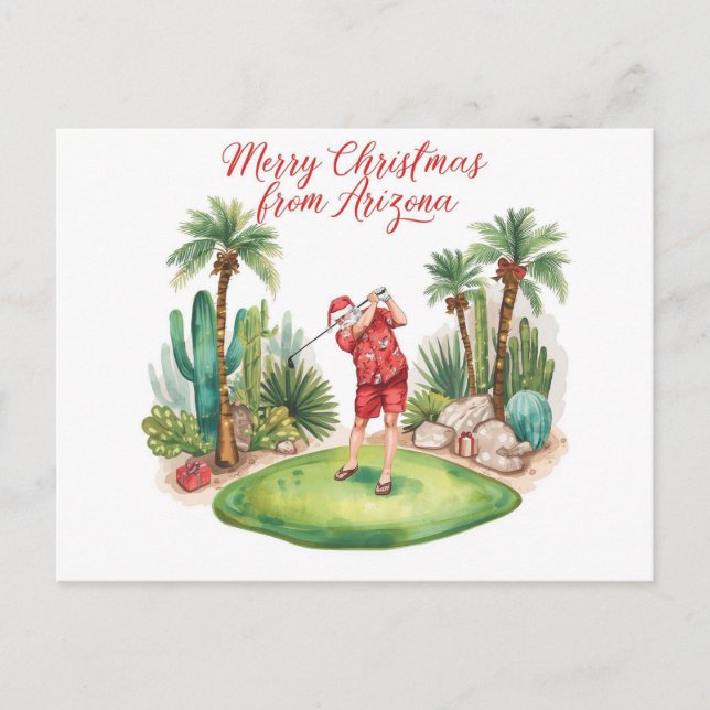 Arizona Golf Jul i Arizona   Tomte Helg Vykort (Framsida)