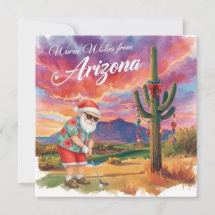 Arizona Golf jul Santa Golfare Golfar Julkort