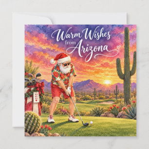 Arizona Golf jul Santa Golfare körvagn Julkort