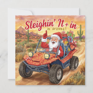 Arizona Golf Jul Santa Golfare som kör vagn Julkort