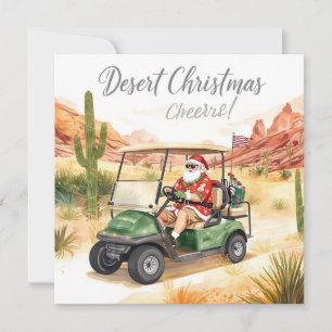 Arizona Golf Jul Tomte Golfare som kör golfcart Julkort