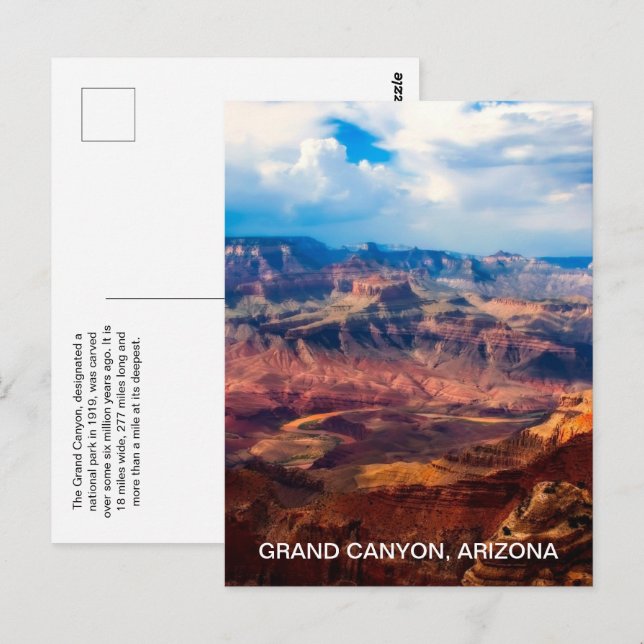 Arizona Grand Canyon nationalpark Vykort (Fram/baksida)