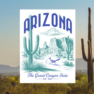 Arizona Grand Canyon State Est. 1912 Vykort