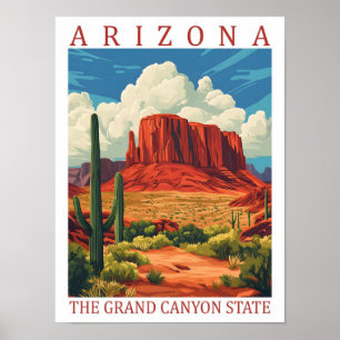 Arizona Grand Canyon State USA Travel Ställe Poster