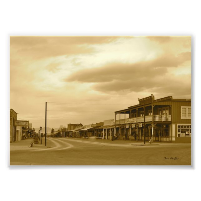 Arizona Gravsten Main Street Sepia Fototryck (Framsidan)