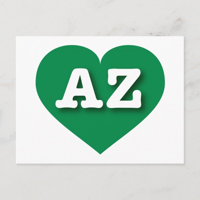 Arizona Grönt Heart - I kärlek AZ Vykort (Framsida)