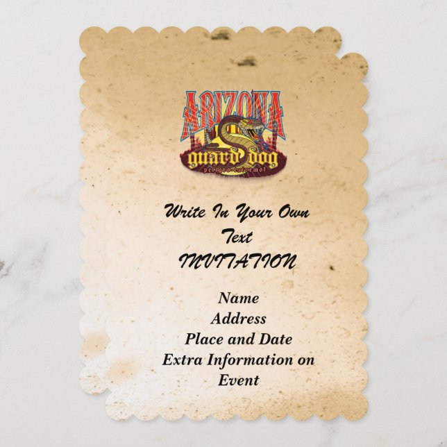 Arizona Guard Hund Snake Inbjudningar (Fram/baksida)
