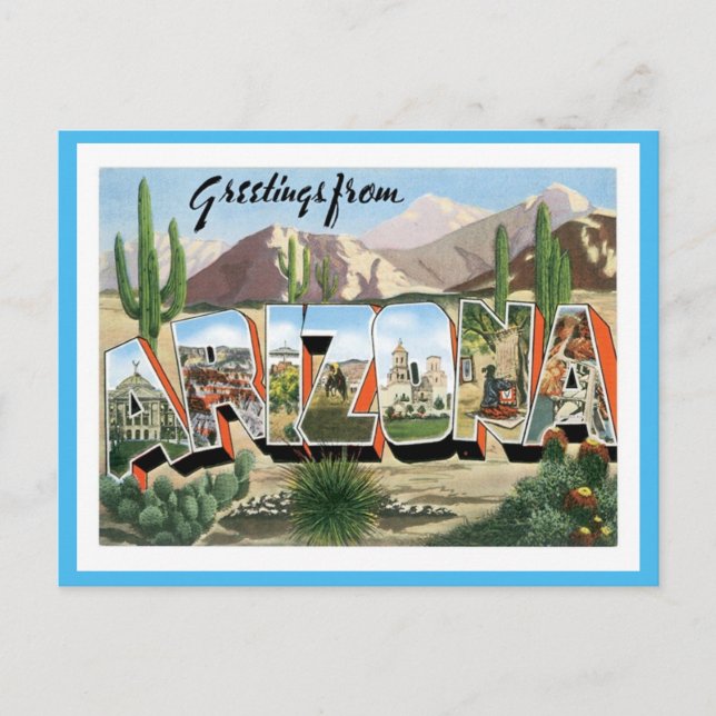 Arizona Hälsning från USA Stater Vykort (Framsida)