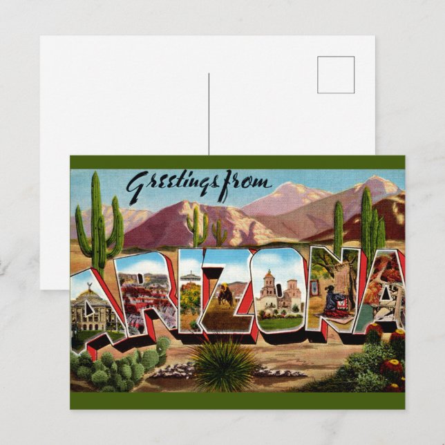 Arizona Hälsnings vykort (Fram/baksida)