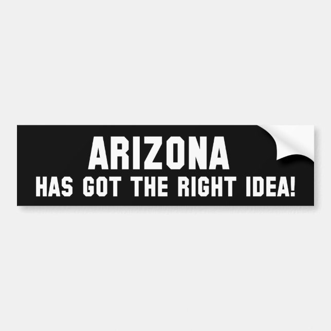 ARIZONA HAR FÅTT RÄTT TANKE! Bildäckslapp Bildekal (Framsidan)