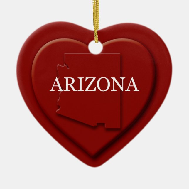 Arizona Heart Karta jul Ornamet Julgransprydnad Keramik (Framsidan)