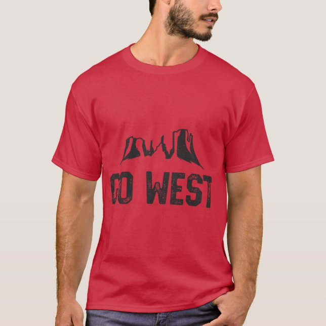 Arizona Hiking Shirt Go West American Vacation Red T (Framsida)