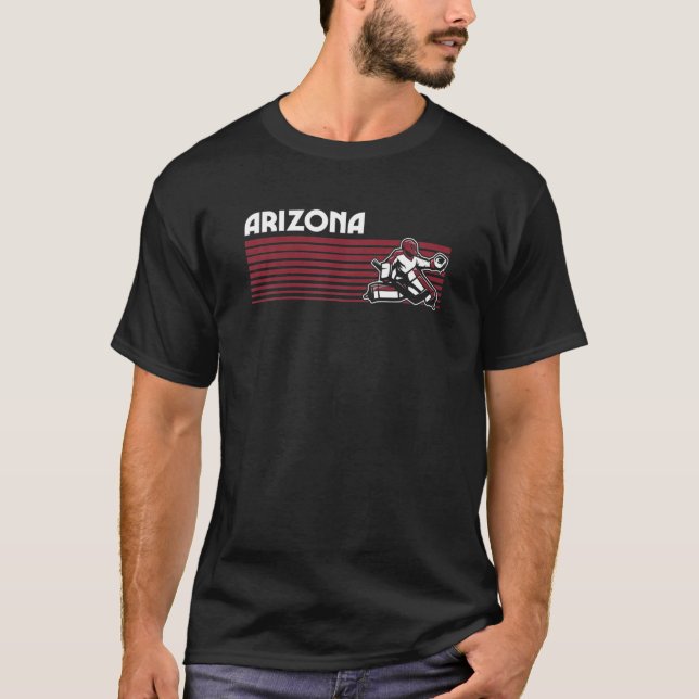 Arizona Hockey Retro Throwback Stil T Shirt (Framsida)