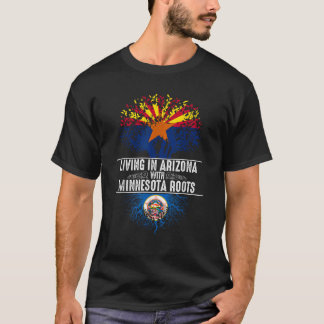 Arizona Home Minnesota Roots State Träd Flagga Shi T Shirt
