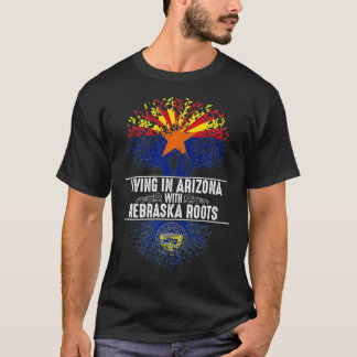 Arizona Home Nebraska Roots State Träd Flagga Kärl T Shirt