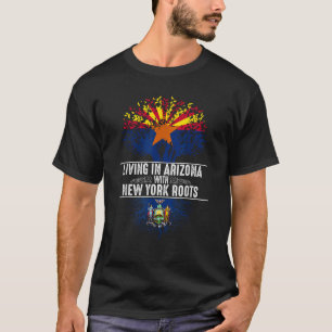 Arizona Home New York Roots State Träd Flagga Shir T Shirt